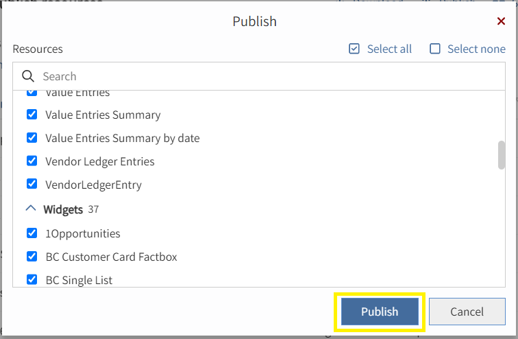 Publishing Query Builder Lists and Widgets to Business Central (Sandbox) 4 image 5